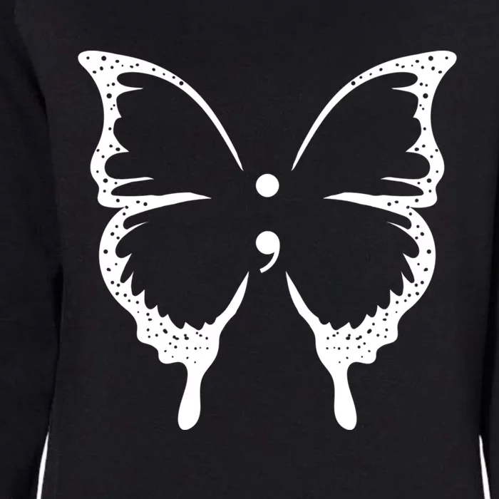 Butterfly Semicolon Tal Health Awareness Gift Womens California Wash Sweatshirt