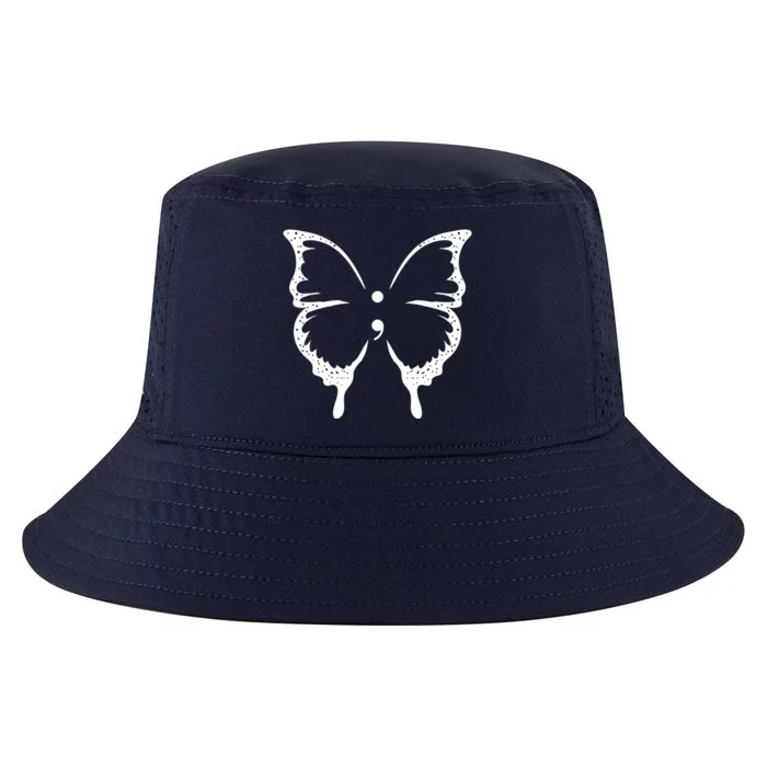 Butterfly Semicolon Tal Health Awareness Gift Cool Comfort Performance Bucket Hat