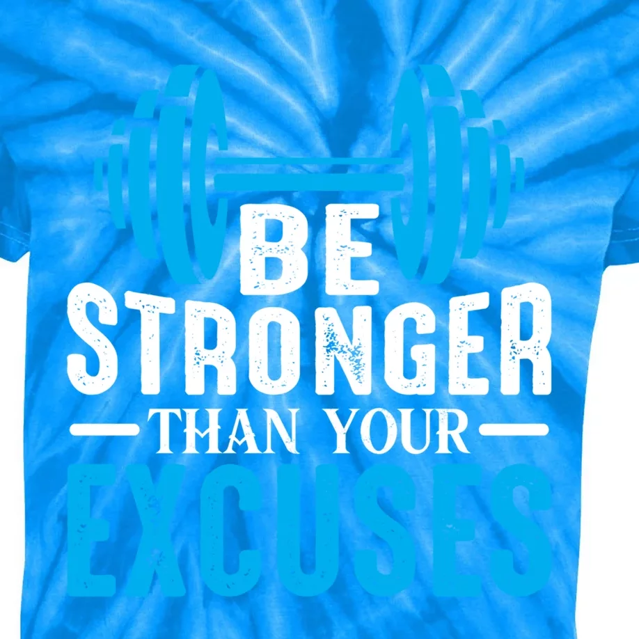 Be Stronger Than Your Excuses Motivational Exercise Workout Gift Kids Tie-Dye T-Shirt