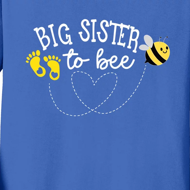 Big Sister To Bee Pregnancy Announcet Shower Gift Kids Long Sleeve Shirt