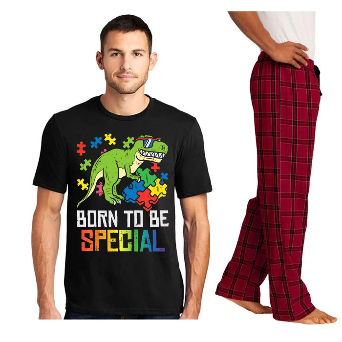 Born Special Trex Puzzle Dino Boy Autism Awareness Pajama Set