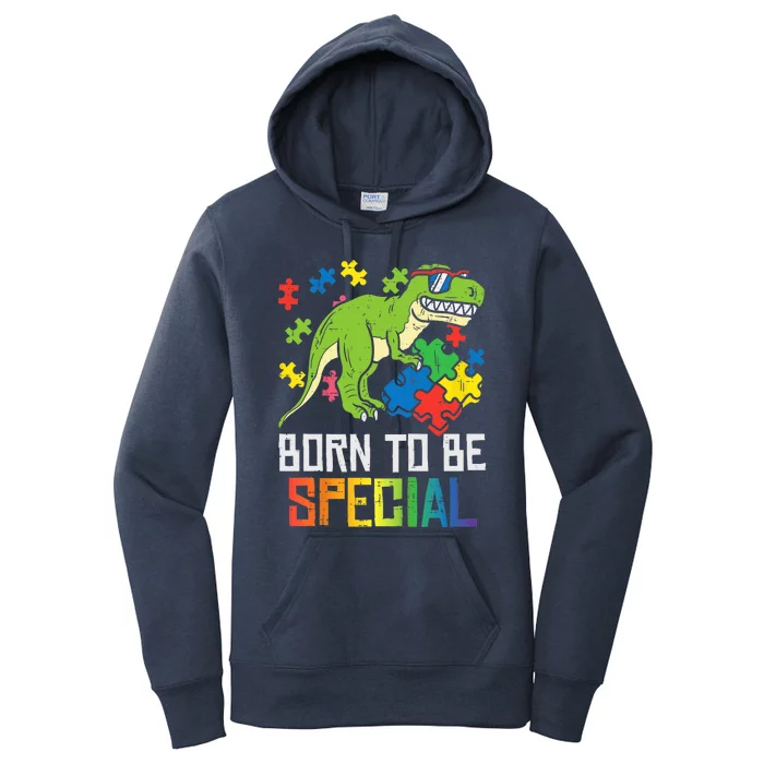 Born Special Trex Puzzle Dino Boy Autism Awareness Women's Pullover Hoodie