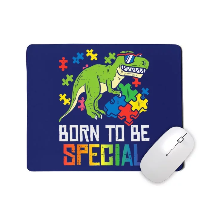 Born Special Trex Puzzle Dino Boy Autism Awareness Mousepad