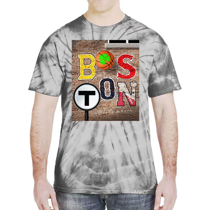 Boston Sports Teams Fan Football Baseball Hockey Basketball Tie-Dye T-Shirt