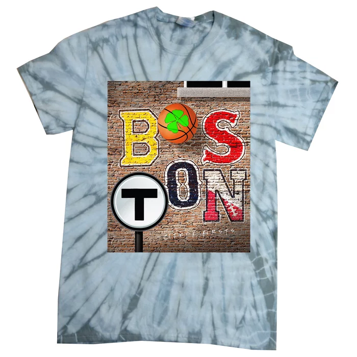 Boston Sports Teams Fan Football Baseball Hockey Basketball Tie-Dye T-Shirt