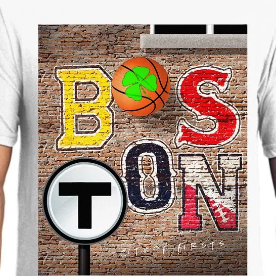 Boston Sports Teams Fan Football Baseball Hockey Basketball Pajama Set