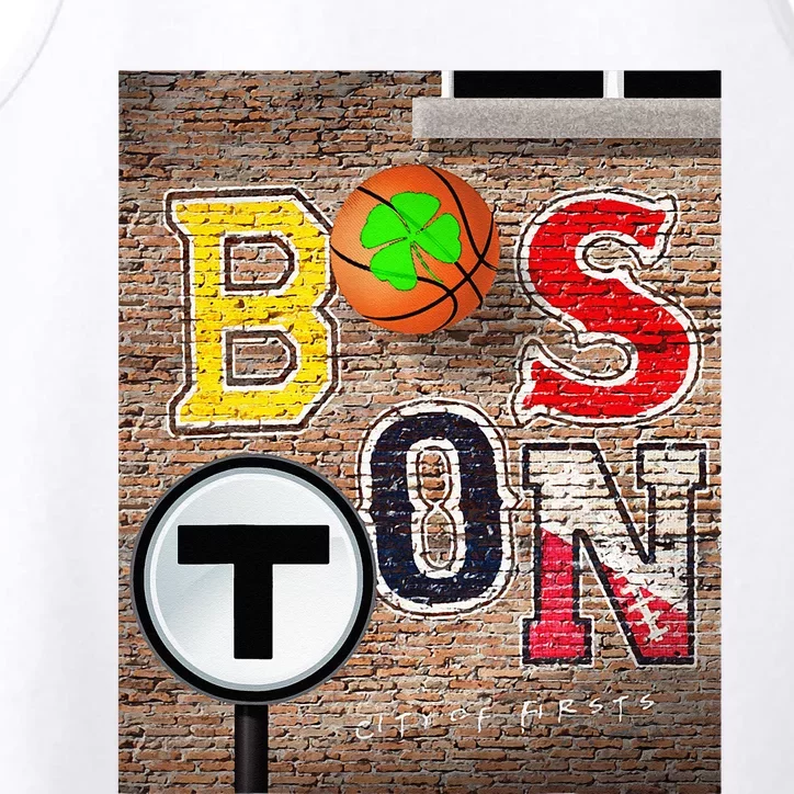 Boston Sports Teams Fan Football Baseball Hockey Basketball Performance Tank