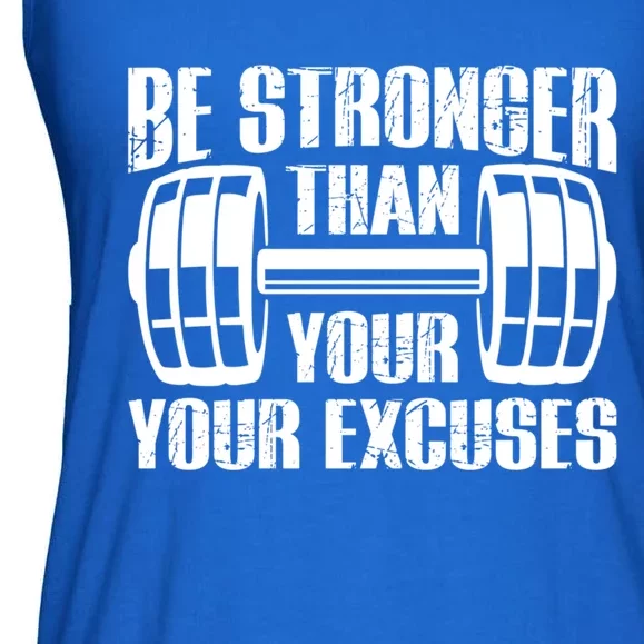 Be Stronger Than Your Excuses Motivational Workout Fitness Gift Ladies Essential Flowy Tank