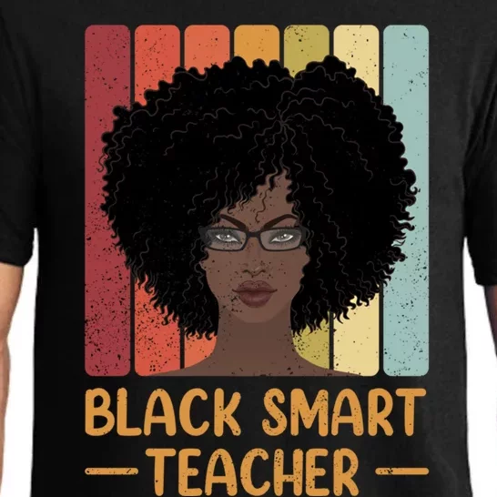 Black Smart Teacher Retro Melanin Afro American Teachers Gift Pajama Set