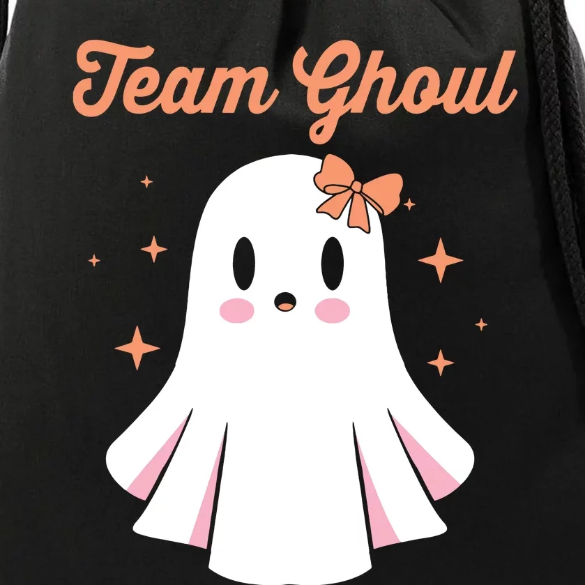 Baby Shower Team Girl Halloween Gender Reveal Team Ghoul Drawstring Bag