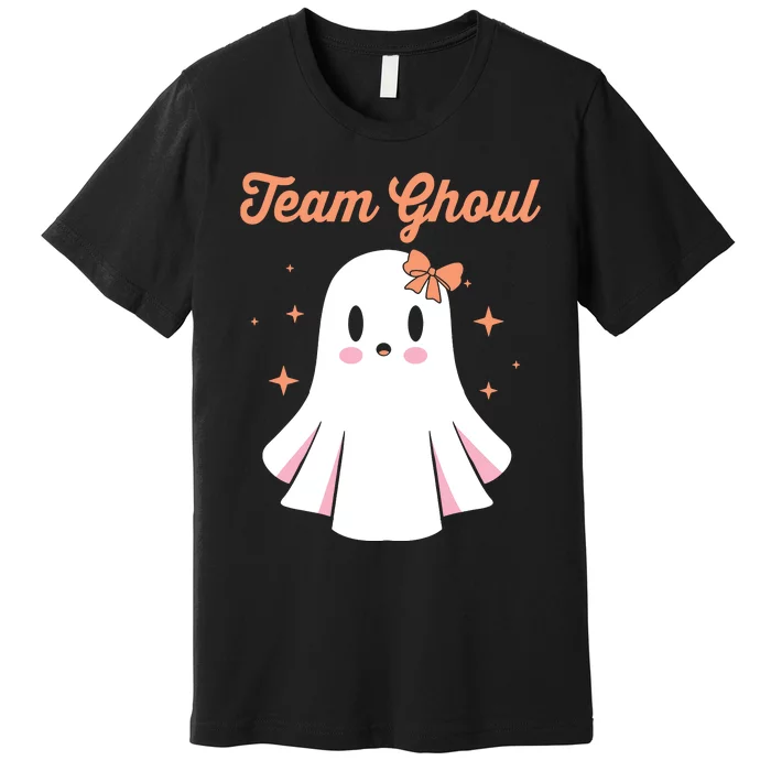 Baby Shower Team Girl Halloween Gender Reveal Team Ghoul Premium T-Shirt