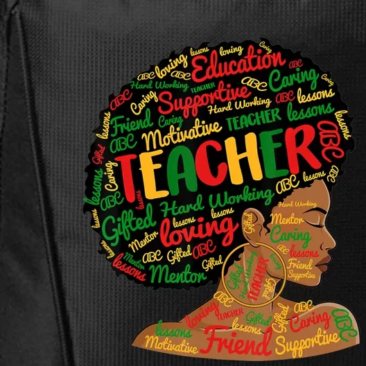 Black Smart Teacher Pride Black History Month Bleached Gift City Backpack