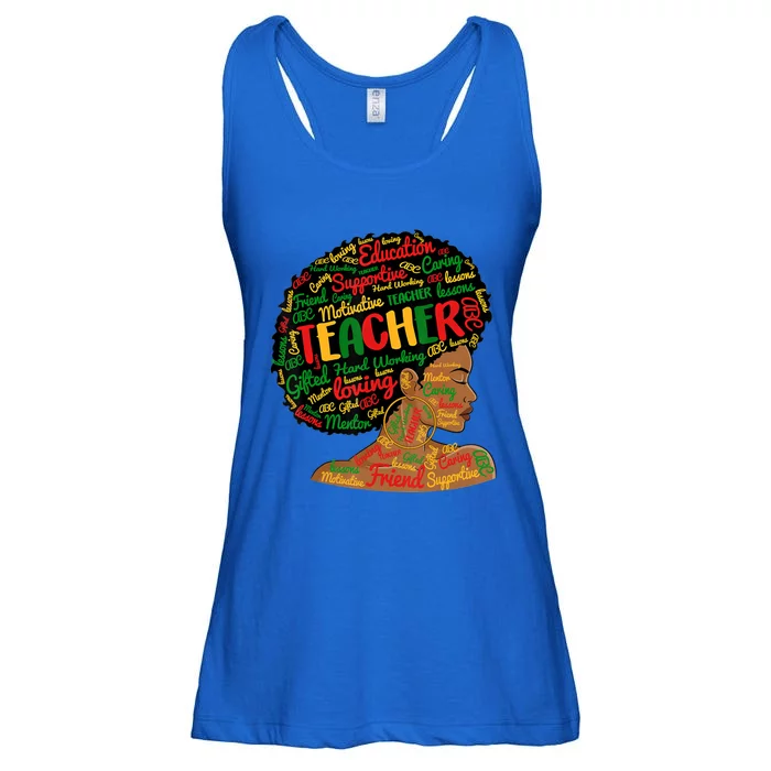 Black Smart Teacher Pride Black History Month Bleached Gift Ladies Essential Flowy Tank