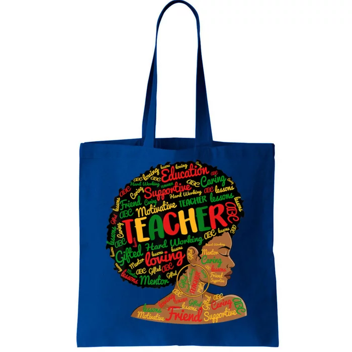 Black Smart Teacher Pride Black History Month Bleached Gift Tote Bag