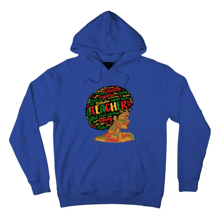 Black Smart Teacher Pride Black History Month Bleached Gift Tall Hoodie