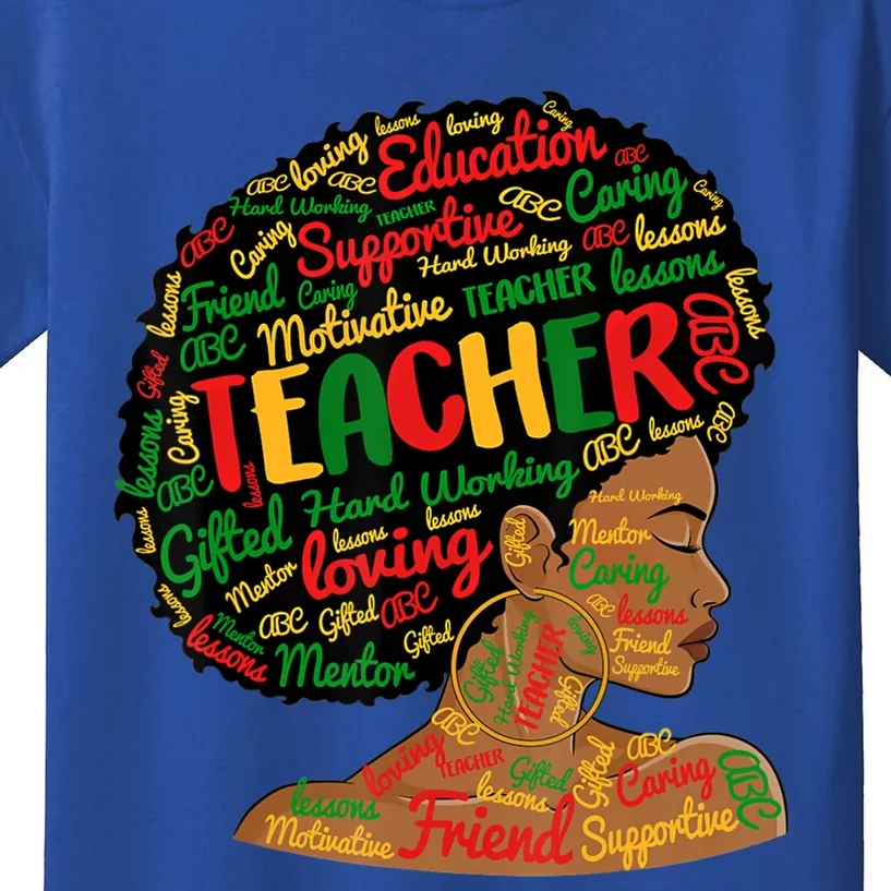 Black Smart Teacher Pride Black History Month Bleached Gift Kids T-Shirt