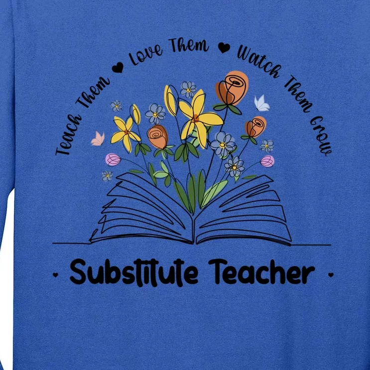 Best Substitute Teacher Week Sub Teacher Funny Gift Tall Long Sleeve T-Shirt