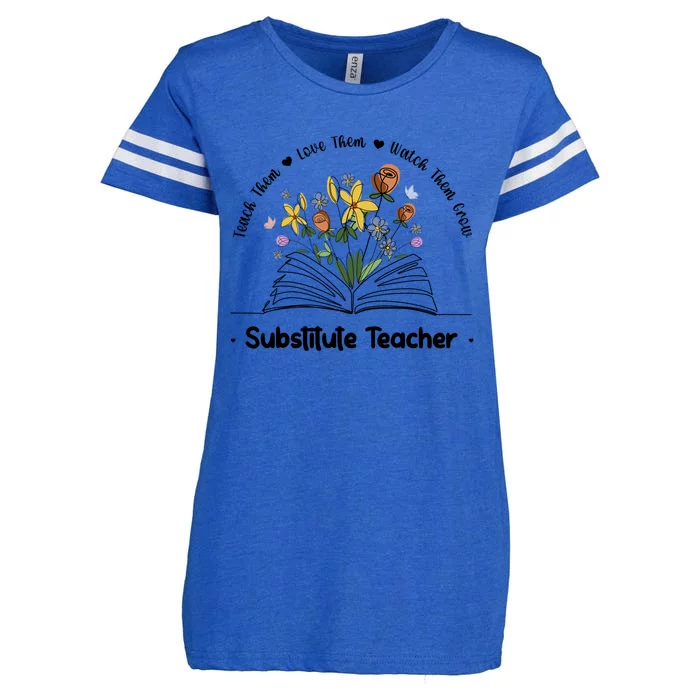 Best Substitute Teacher Week Sub Teacher Funny Gift Enza Ladies Jersey Football T-Shirt