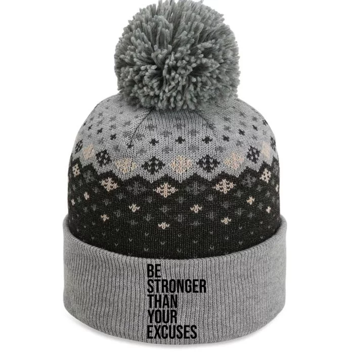 Be Stronger Than Your Excuses Aa Na 12 Step Sober Recovery Gift The Baniff Cuffed Pom Beanie