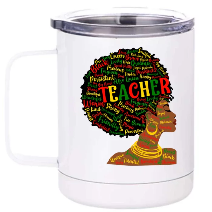 Black Smart Teacher Pride Black History Month Gift Front & Back 12oz Stainless Steel Tumbler Cup