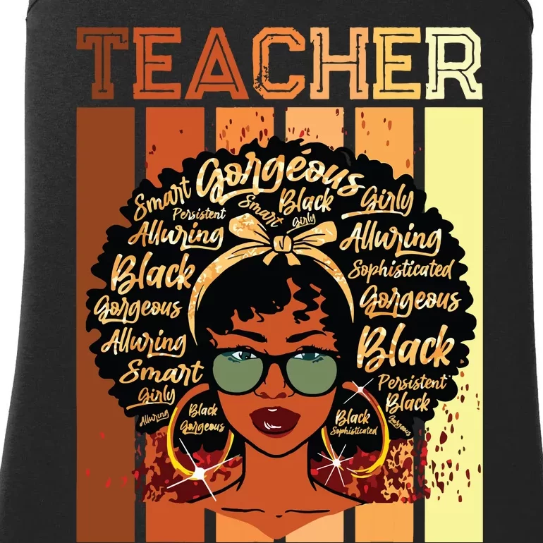 Black Smart Teacher Afro Love Melanin African American Women Ladies Essential Tank