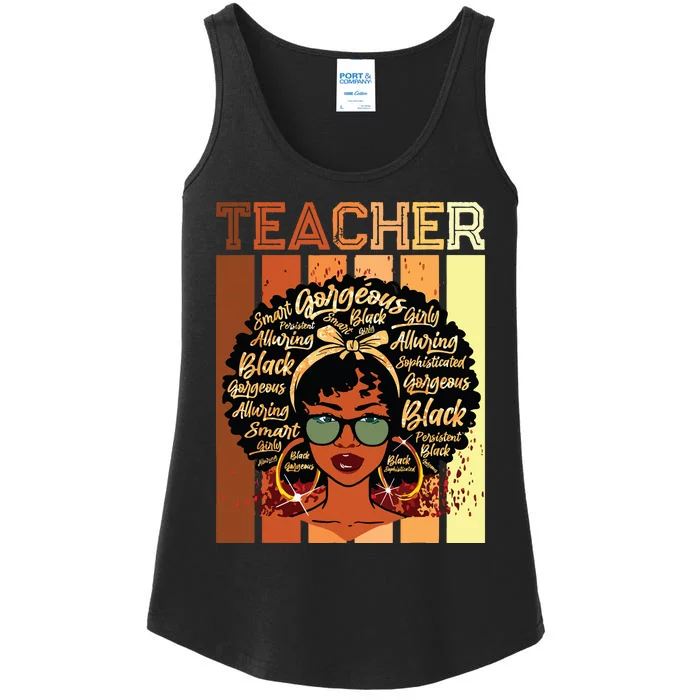 Black Smart Teacher Afro Love Melanin African American Women Ladies Essential Tank