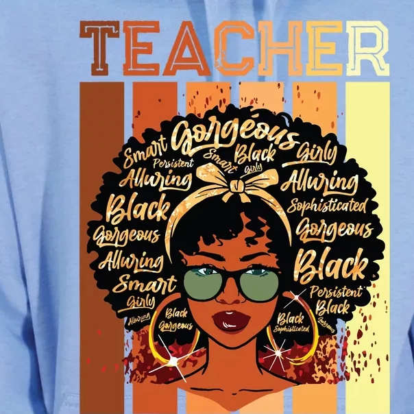 Black Smart Teacher Afro Love Melanin African American Women Unisex Surf Hoodie