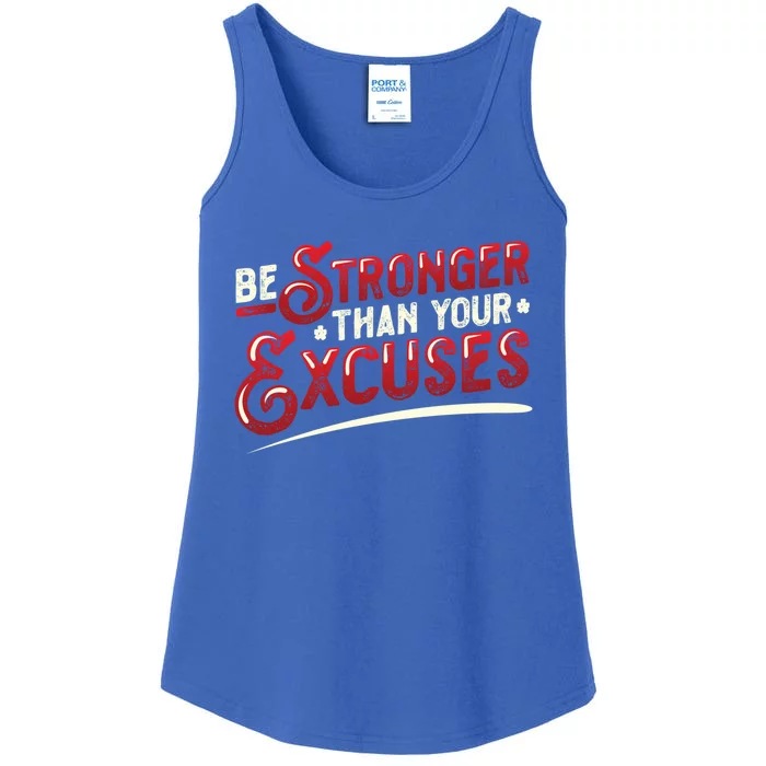 Be Stronger Than Your Excuses Fitness Gift Ladies Essential Tank