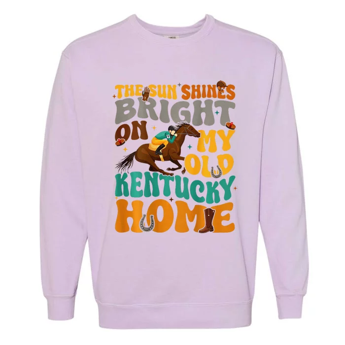 Back Side The Sun Shines Bright On My Old Ky Home Garment-Dyed Sweatshirt