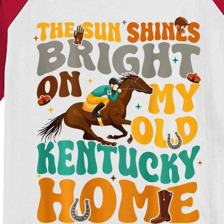 Back Side The Sun Shines Bright On My Old Ky Home Kids Colorblock Raglan Jersey