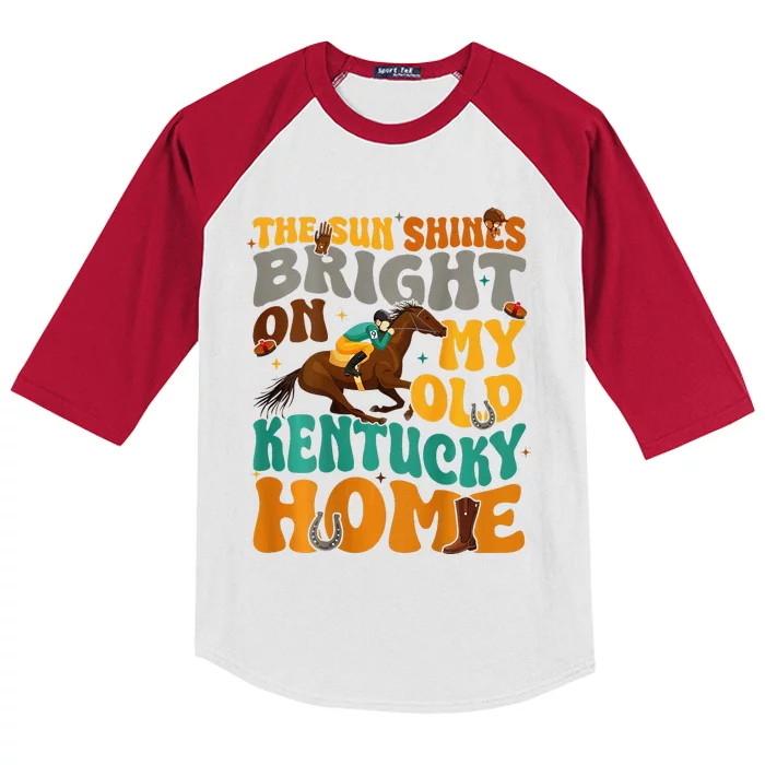 Back Side The Sun Shines Bright On My Old Ky Home Kids Colorblock Raglan Jersey