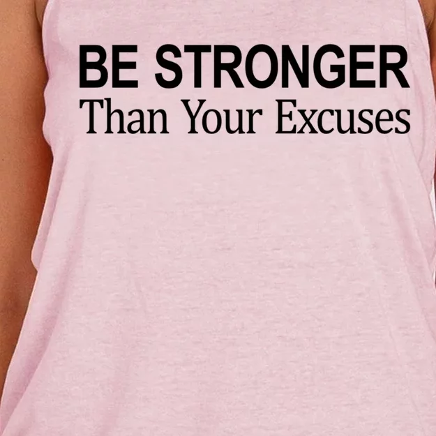 Be Stronger Than Your Excuses Great Gift Women's Knotted Racerback Tank