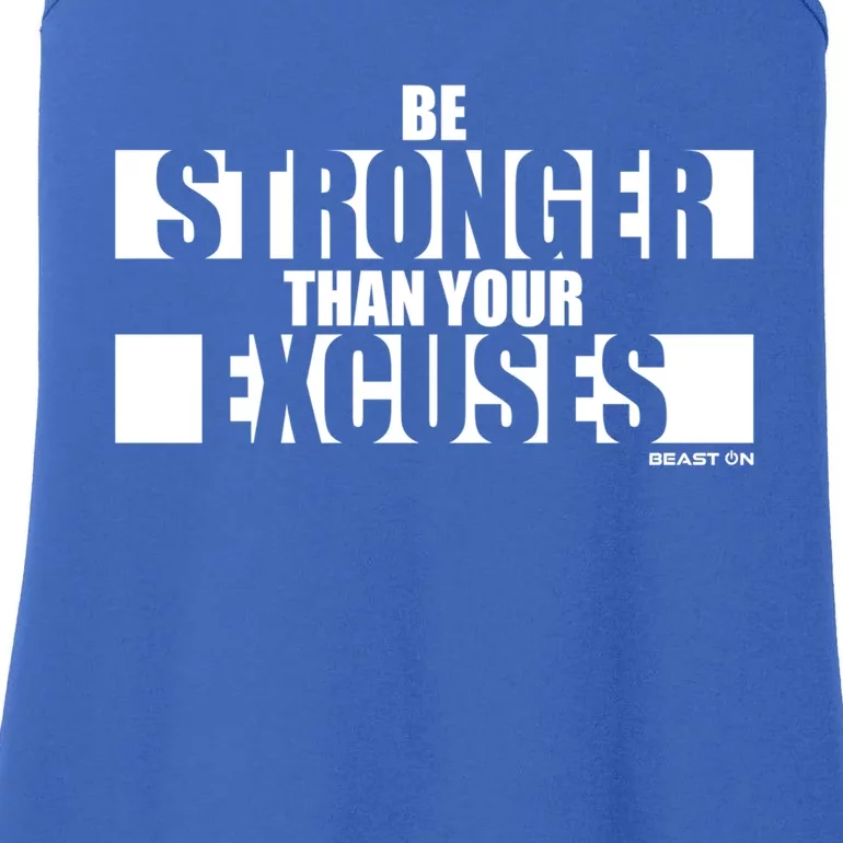 Be Stronger Than Your Excuses Fitness Motivation Gym Sayings Gift Ladies Essential Tank