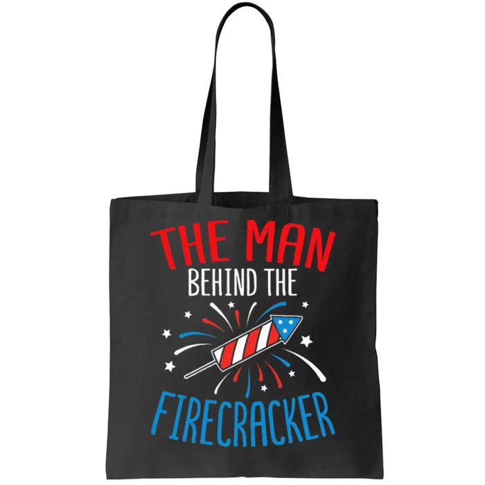 Baby Shower The Man Behind The Firecracker Tote Bag