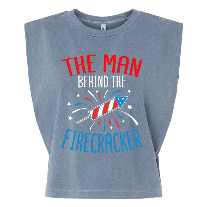 Baby Shower The Man Behind The Firecracker Garment-Dyed Women's Muscle Tee