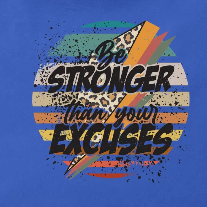 Be Stronger Than Your Excuses Workout Gym Motivational Retro Gift Zip Tote Bag