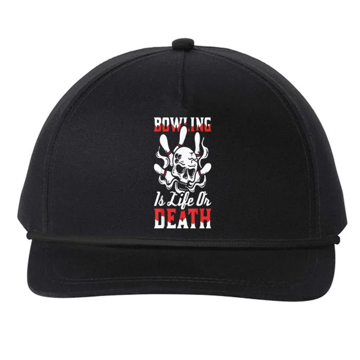 Bowling Skull Team Alley League Bowler Snapback Five-Panel Rope Hat