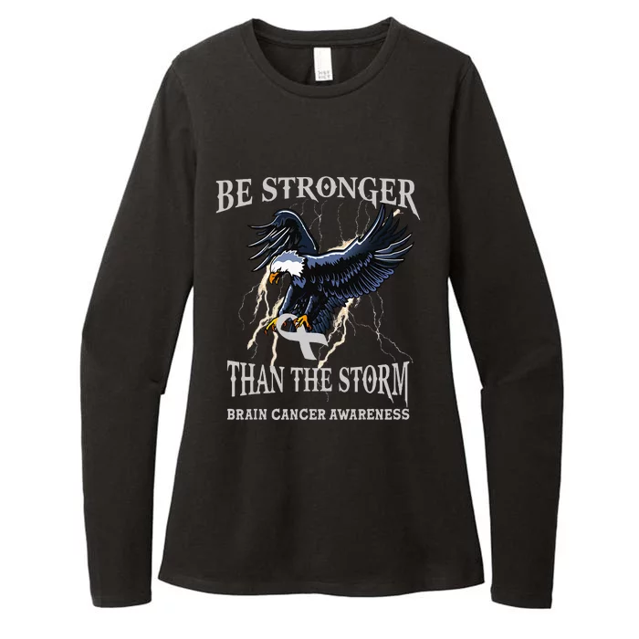 Be Stronger Than The Storm Brain Cancer Awareness Womens CVC Long Sleeve Shirt