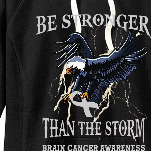 Be Stronger Than The Storm Brain Cancer Awareness Women's Fleece Hoodie