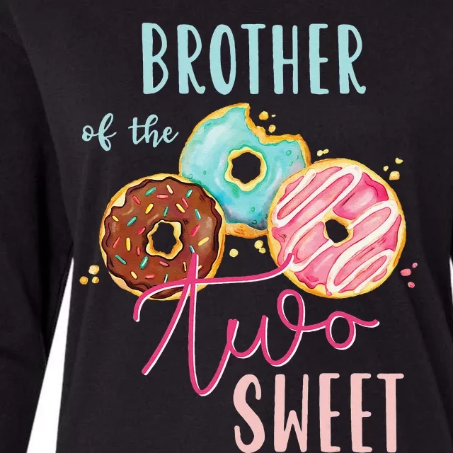 Brother Sweet Two Donut Birthday Party Theme Womens Cotton Relaxed Long Sleeve T-Shirt