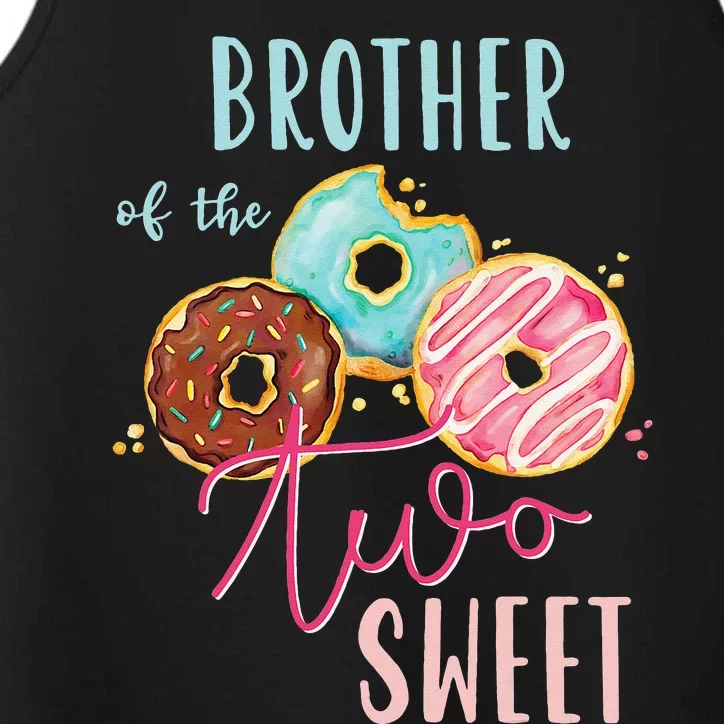 Brother Sweet Two Donut Birthday Party Theme Performance Tank