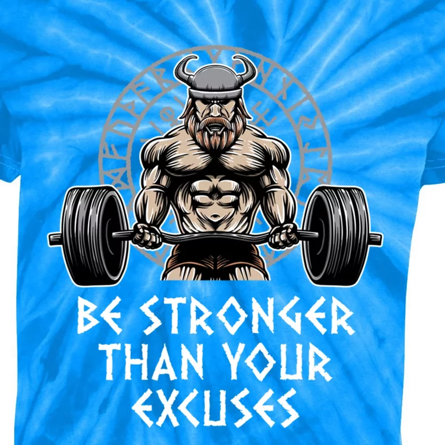 Be Stronger Than Your Excuses Workout Motivational Quote Gym Gift Kids Tie-Dye T-Shirt