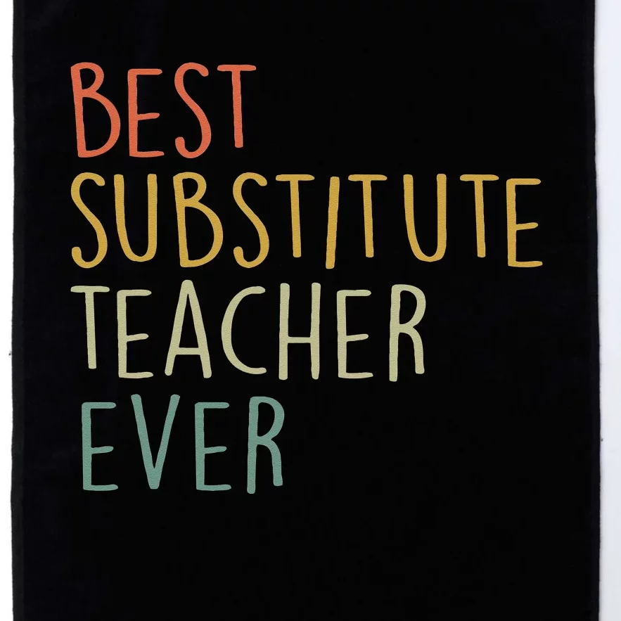 Best Substitute Teacher Ever Cool Vintage Christmas Gift Platinum Collection Golf Towel