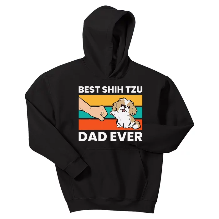 Best Shih Tzu Dad Ever Funny Shih Tzu Kids Hoodie