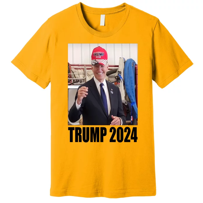 Biden Supporting Trump Funny Premium T-Shirt