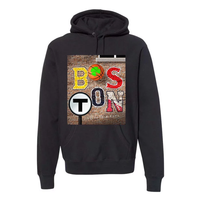 Boston Sports Teams Fan Football Baseball Hockey Basketball Premium Hoodie