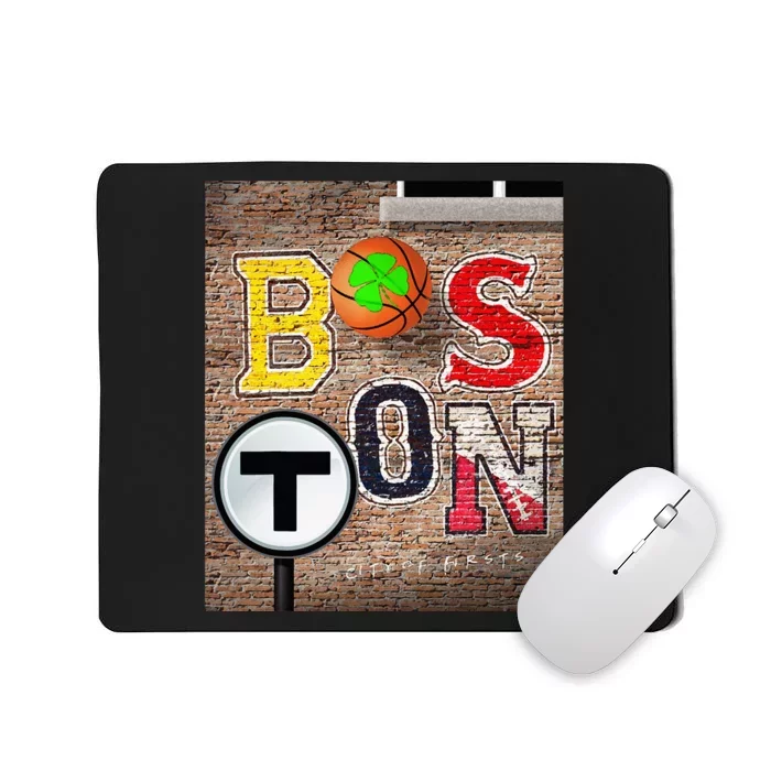 Boston Sports Teams Fan Football Baseball Hockey Basketball Mousepad