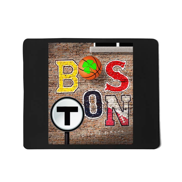 Boston Sports Teams Fan Football Baseball Hockey Basketball Mousepad