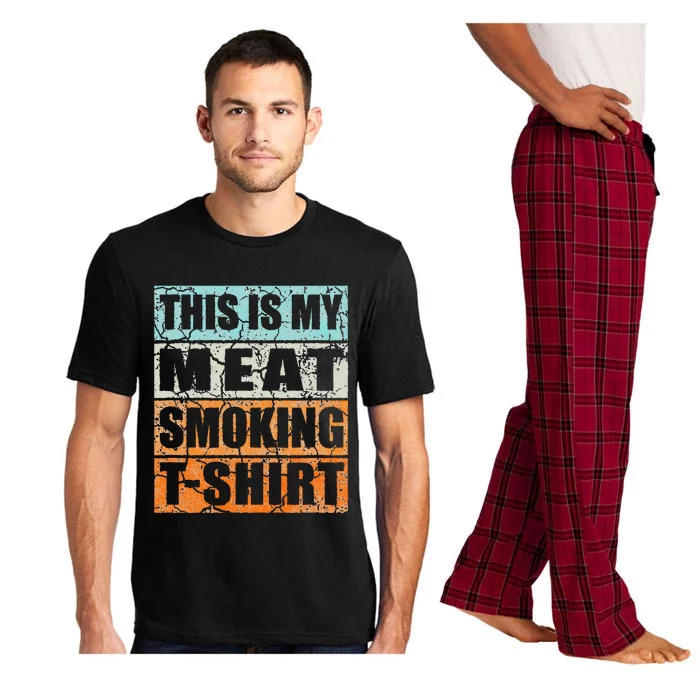 Bbq Smoker Themed Retro Vintage My Meat Smoking Pajama Set