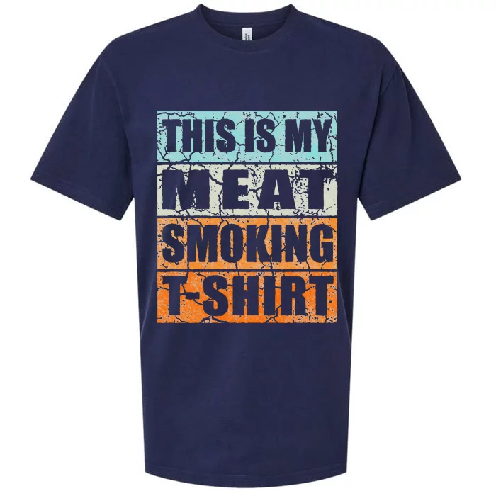 Bbq Smoker Themed Retro Vintage My Meat Smoking Sueded Cloud Jersey T-Shirt